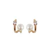 Charmantes boucles d'oreilles à pointe S925 Perle en diamant en argent pour femmes de luxe de haut niveau avec chariot de boucle d'oreille originale