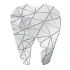 Stickers tandheelkundige verzorging tandvormige acryl spiegel muurstickers tandarts kliniek stomatologie 3d muur kunst sticker orthodontie kantoor decor