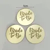 Party Supplies 10Pcs Bride To Be Acrylic Gold Round Cake Topper Cupcake Decor Insert Flag For Bridal Shower Wedding