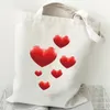 Sacs à provisions Canvas Tote Lady Shopper Bag Love Graphics personnalisable Handbag 2024 Fashion Fashion Casual Style Female épaule