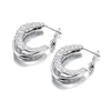 Hoop Earrings Stainless Steel Chunky Waterproof For Women Charm Temperament Geometric Thick Earring Jewelry Aretes E23219