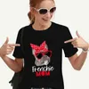 T-shirt pour femmes nouvelles femmes t-shirts décontractés harajuku français bulldog imprime tops tee sue fe t-shirt Frenchie maman t-shirt pour femmes vêtements d240507
