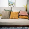 Cuscino/decorativo Coppa di cuscino intrecciato a quadro Nordico Costino a velluto obliquo Linea a mano-wovencase rosa verde chiaro divano di divano di lusso cover cuscinetti