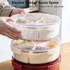 Płytki okrągłe plastikowe podzielone taca do porcji z pokrywką 4/5 poszczególnych naczyń pojemniki do przechowywania przekąski owocowe talerz wegetariański