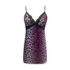 Bras stelt sexy luipaardprint nachtdress lingerie set simulatie zijden diep v nek ondergoed voor fijne vrouwen