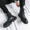 Fashion Martin Motorcycle Men Lace-up Ankle High-Top Leisure Winter Thick Bottom Boots Street