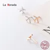 Orecchini per borchie La Monada Small coreano 925 Donne d'argento Aereo geometrico Sterling per ragazze Gioielli minimalisti