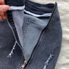 Sirreiny Trend High Street Denim Suits Sleeves Backless Halter Y2K Top Zipper Pleated Mini Skirt Hollow Out Duas peças Conjuntos 240420