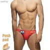 Menas de banho masculinas Push de almofada de banho masculino 2021 vestido de verão sexy traje de praia de maiô de roupas de banho baixa