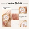 Women's Watches 4Pcs Ladies Fashion Simple Trend Butterfly Digital Pointer Belt Quartz Pearl Pink Butterfly Jewelry Set Christmas Gift