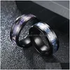 Anéis de banda 2021 gradiente colorido roxo shell titânio aço para homens mulheres presentes delicados femininos bonitos jóias de joalheria de entrega anel de entrega dhko4
