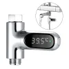 Gauges LED Display Water Shower Thermometer Battery Free Electricity Water Temperature Monitor Energy Smart Meter Thermometer Home Tool