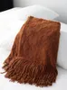 Koce dzianin koc frędzki gruby rzut sofy kanapa nordycka na łóżko na łóżku miękki dekoracyjny 240 127 cm