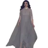 Casual Dresses Solid Color Women Dress Elegant Sequin Evening With Sheer Mesh Sleeves Oversized Hem For Prom Parties Special Events