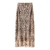 Röcke Leopard Print Tüllrock Frau Vintage High Taille Langes für Frauen Sommer Mesh Midi Elegante Frauen