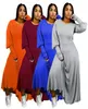 Style de créateur 2021 Robes d'automne et d'hiver model couleur solide moulue terre longue robe femme vêtements dhl20202441055