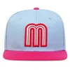 Cappelli larghi cappelli da secchio di cappelli alla moda m lettera bandiera messicana ricamato da baseball c cotone snback cappello regolabile cappello sportivo hip hop hat outdoor sun hat j240506