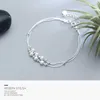 Bangle Modian Fashion Dames Double Box Chain Frosted Ball en Light Bead Pure Silver 925 Exquisite Jewelry 2020 Design Q240506