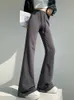 Kadın pantolon capris bayan parlama pantolon moda strwear ultra ince yüksek bel yumuşak spor pantolon kadın seksi çan dip sıradan uzun pantolon y240504