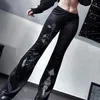 Pantalon féminin Capris Goth Dark Velvet Mall Gothic esthétique Emo Flare Pantal