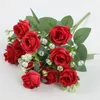 Flores decorativas 1 Bunco simulado Rosa Layout Decor de Layout Dinning Tabel Decor Bouquet Flor Artificial Flower Props Bud Bud