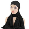 Etniska kläder muslimska kvinnor omedelbart halsduk en bit amira bonnet hatt turban islam hijab huvudduk khimar slöja sjal wrap spets upp turbante