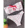 Kvinnors badkläder kvinnor baddräkt set kvinna 2 stycken polka-dot snörning bikinis semester strandkläder baddräkt mode 2024 H240507