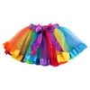 TUTU Dress Fashion 0-8y Girls Kids Baby Natale Rainbow Gonna tutu Festa Fancy Fancy TutuTiskirt Tulle Mini Gonna D240507