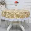 Mesa estampado de flores de tela redondo PVC PVC Cocina de plástico mantel a prueba de aceite Cubierta de tela impermeable elegante