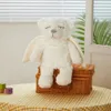 40 cm Bright Horn Bear Doll Plush Toy med vingar mjuka och söta PP -bomullsvita fyllande djur som är lämpliga för flickor barn och lysande leksaker 240424