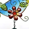 Dekorative Figuren Vintage Buntglas Vogel Wind Chimes im Freien Metall Sonnenbecher Türklingel für Fenster Hausgarten Yard Patio Rasen
