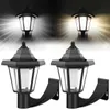 2 -stks zonnewandlicht buiten zonne Zonnagonaal licht IP44 Solar Hek Licht Retro Led Wandlamp Warmte Zonnetuin Licht Decor