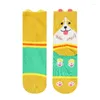 Frauen Socken Frühling Herbst Frauen süße Cartoon Tierhund Print mittlerer Röhrchen lässig bequem atmungsaktive Frau