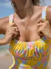 Peachtan Bandeau Swimwear Femed Fruit Imprimé un morceau de maillot de bain Femme Sports Bathroging Costume Swim Swim Beach Wear Bodys 240506