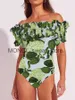 Frauen Badebekleidung Blumendruck ein Stück Badeanzug und Rock Grn Holiday Beachwear Designer Badeanzug Sommer Surf Wear Beach Kleid H240507