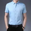 Camicie da uomo altb camicie da uomo casual a colori solidi camicia slitta corta non ing top d240507