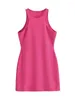 Casual Dresses 2024 Bazaleas Store Rose Red Vestidos Official Mini Summer Vintage Halter Neck Sleeveless Dress