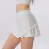 Al Yoga Baseball Tennis Korta kjolar Kvinnors nya bekväma smickrande snygga sportshorts Fun ruffle trim wrap-stil danklänning med dolda inre fickor