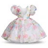 Fluffy Christmas Girls Dress Abito Flower Year Kids Kids Wedding Party Prom Gown Tulle Elegant Summer Children Dresss 240416