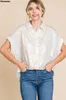 Damesblouses dames glanzende knop met korte mouwen naar beneden shirts geklede v nek tops zomer y2k streetwear casual werk kantoor blouse tuniek