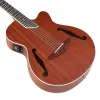 Gitaar vol sapele hout f gat 40 inch elektrische akoestische gitaar folk gitaar matte bruin 6 strings gitaar houten gitaar met gitaar pick -up