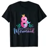 Herren-T-Shirts Fashion Meerjungfrau Geburtstag Mädchen Party T-Shirt 1 2 3 4 5 6 7 8 9 10 Jahre alte Tops Unisex Kinder Schwarz Ts passende Familienkleidung T240506