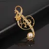 Épingles Brooches Rhinestone Music Brooch Music Notes Microphone Metal Pins Chanteuse Concer