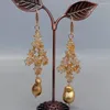 Boucles d'oreilles en peluche y.yying naturaux Citrine Gold plaqués à crochet de pierre de pierre de pierre de pierre de pierre de pierre de pierre pour femmes