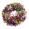 Fleurs décoratives gypsophia couronnes printemps été 40cm / 15,75 pouces coloré pour la porte d'entrée de vacances décor de maison des fêtes naturelles