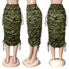 Skirts ANJAMANOR Camouflage Newspaper Print Draw String Ruched Long Skirts Women Clothing Fashion 2021 Sexy Pencil Skirts D35-DZ14 T240507
