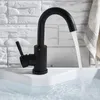 Bathroom Sink Faucets SHBSHAIMY Black Basin Faucet Single Hole Handle And Cold Water Mixer Tap For