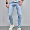 Jeans masculins élégants hommes simples jeans stretch crayon solide slim fit jogging pantalon denim pour hommes vêtements y240507