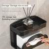 Kitchen Storage Wall Mount Toilet Paper Holder Non-drilling Punch Free Double-layer For Bathroom Tissue Multifunctional
