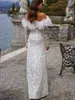 Vestidos de novia de brillo Sequinas de plumas Mermaid Vestidos de novia High Beading Hecho a medida Vestido de novia de manga larga Vestidos de Novia